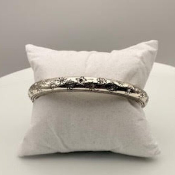 Brighton Floral Crystal Hinged Bangle Bracelet - Picture 1 of 10